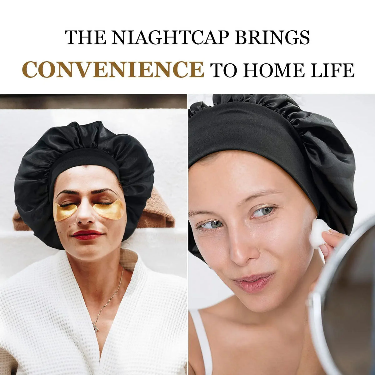 Satin Bonet for Hair - Adjustable Sleep Cap