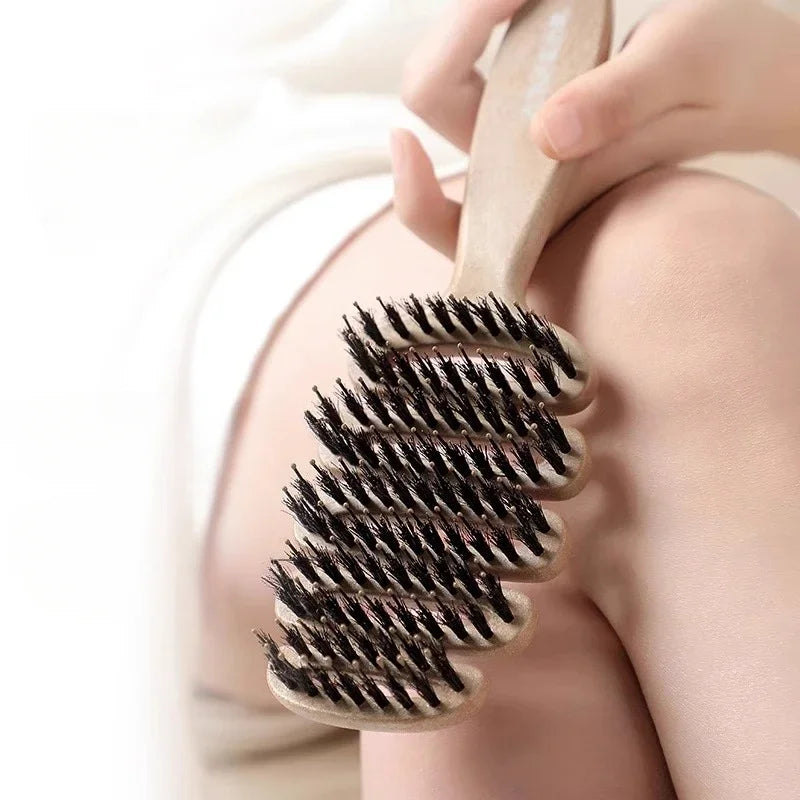 Boar Bristle Hair Brush – Anti-Static Styling & Massage Brush